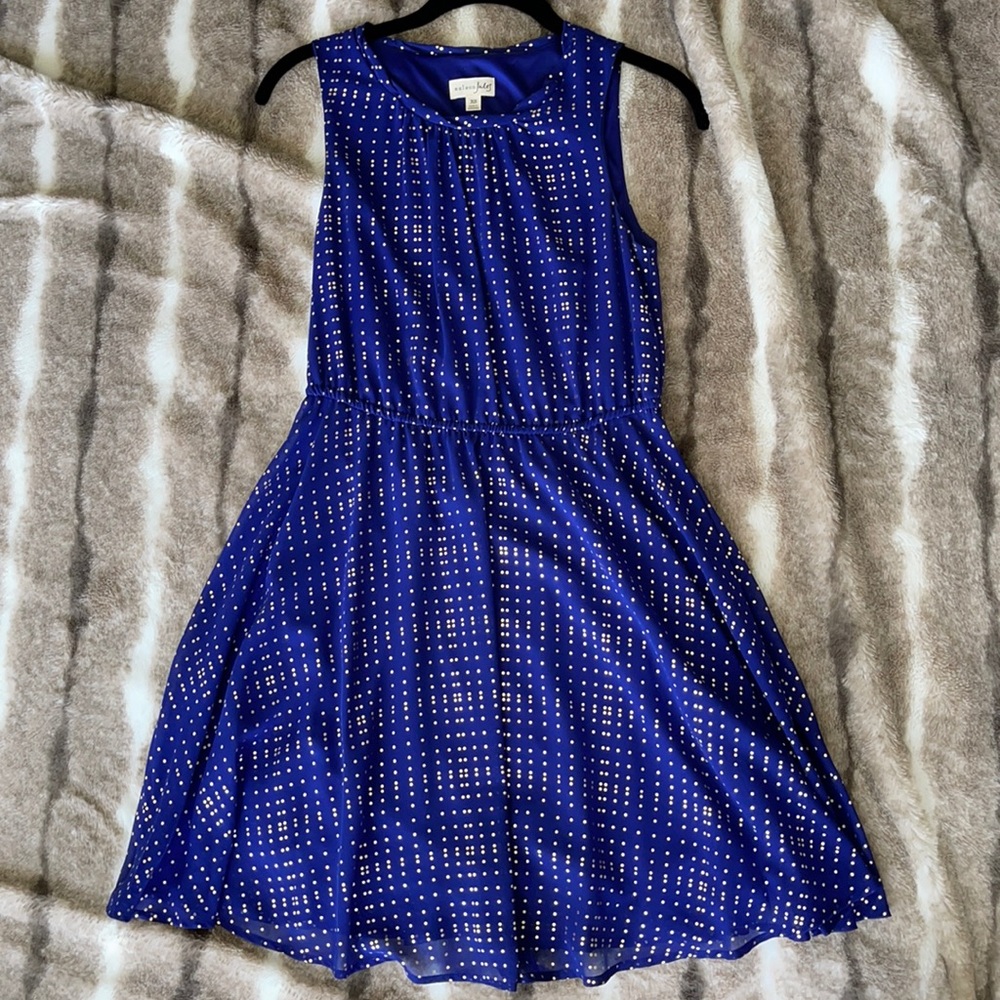 Maison Jules Blue and Gold Dress XS